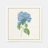Luxe Blue Hydrangea Napkin — Elegant Botanical  Serviette (Vorderseite)