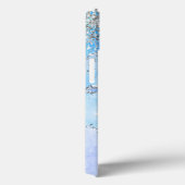 Luxe Blue Marble & Silver Glitzer mit Name Monogra Case-Mate iPhone Hülle (Rückseite / Rechts)