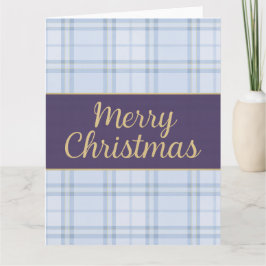 Luxe Blue Plaid “Merry Christmas Karte