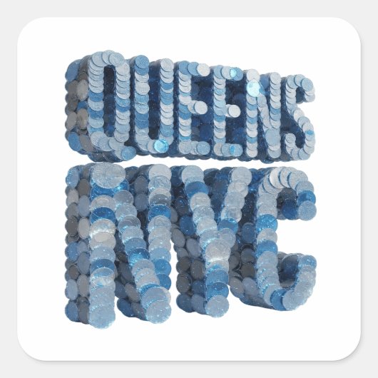 Luxe Blue QUEENS NYC Sticker Design (Vorderseite)