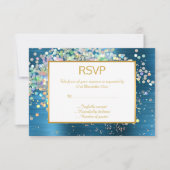LUXE BLUE RAINBOW HOLOGRAPHISCHE SPOT UAWG RSVP KARTE (Vorderseite)