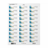 Luxe Blue und Gold Abstrakte Rücksendeadresse (Vorne)