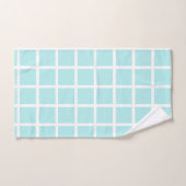 LUXE BLUE WHITE SPOT GRID BATH TOWEL SET (Handtuch)