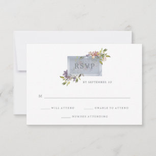 Luxe Blumen  Moos-Grünwatercolor-Hochzeit UAWG RSVP Karte