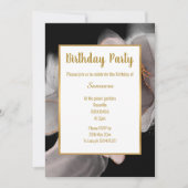 LUXE BLUSH BLACK RAUCHEY ROSE GEBURTSTAG EINLADUNG (Vorderseite)