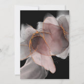 LUXE BLUSH BLACK RAUCHEY ROSE GEBURTSTAG EINLADUNG (Rückseite)