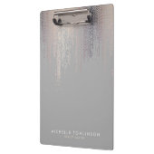 Luxe Blush Confetti Rain Muster Gray Klemmbrett (Links)
