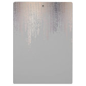 Luxe Blush Confetti Rain Muster Gray Klemmbrett (Rückseite)