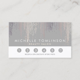 Luxe Blush Confetti Rain Muster Gray Loyalty Card Treuekarte
