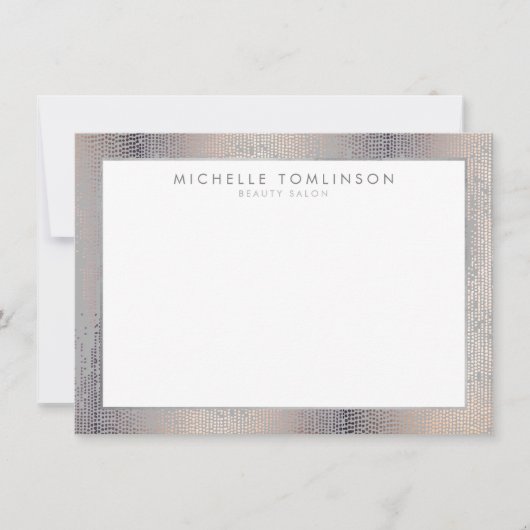 Luxe Blush Confetti Rain Muster Gray Notecard Mitteilungskarte (Vorderseite)