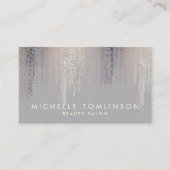 Luxe Blush Confetti Rain Muster Gray Visitenkarte (Vorderseite)