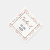 LUXE BLUSH PINK ROSE GOLD FLORAL COCKTAIL PARTY SERVIETTE (Ecke)