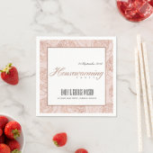 LUXE BLUSH PINK ROSE GOLD FLORAL HOUSEWARMING SERVIETTE (Beispiel)