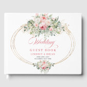 Luxe blush roses greenery gold boho rustic wedding gästebuch (Vorderseite)