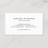 Luxe Bold Black and White Palm Blätter Spray Tan Visitenkarte (Rückseite)