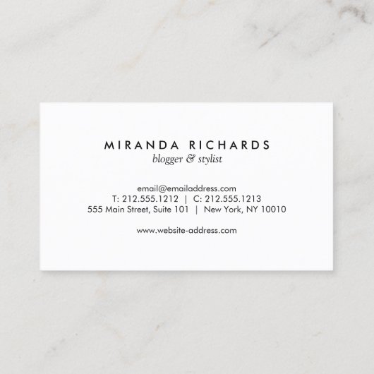 Luxe Bold Black and White Palm Blätter Visitenkarte (Rückseite)