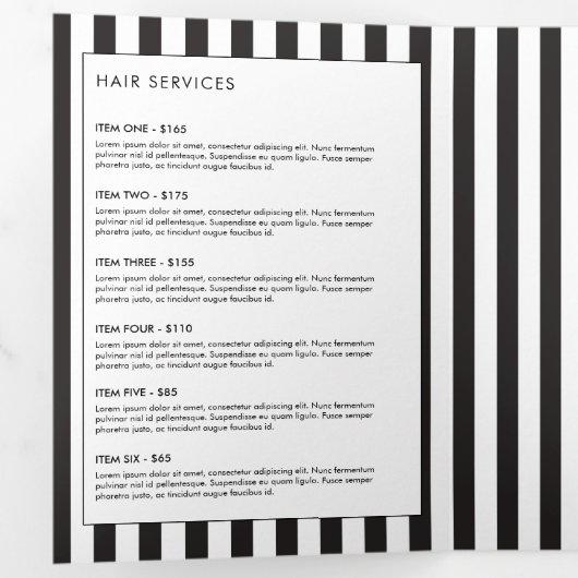 Luxe Bold Black and White Stripes Broschüre (Innen Erste Seite)