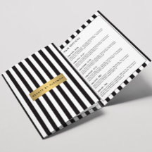 Luxe Bold Black and White Stripes Broschüre