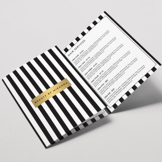 Luxe Bold Black and White Stripes Broschüre