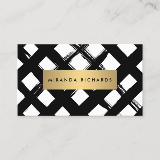 Luxe Bold Brushstrokes Business Card Visitenkarte (Vorderseite)