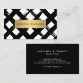 Luxe Bold Brushstrokes Business Card Visitenkarte (Vorne/Hinten)