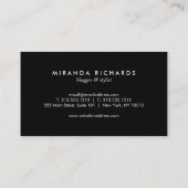 Luxe Bold Brushstrokes Business Card Visitenkarte (Rückseite)