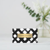 Luxe Bold Brushstrokes Business Card Visitenkarte (Stehend Vorderseite)