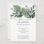 LUXE BOTANICAL WHITE SAGE GEBURTSTAGEINLAGE EINLADUNG (Vorderseite)