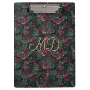 Luxe-Botanik-Blumen-Wald-Grün-Pflaume-Gold Klemmbrett