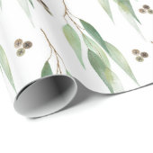 LUXE BOTANISCHES EUCALYPTUS-WEISSBUCH GESCHENKPAPIER (Rolleneckpunkt)