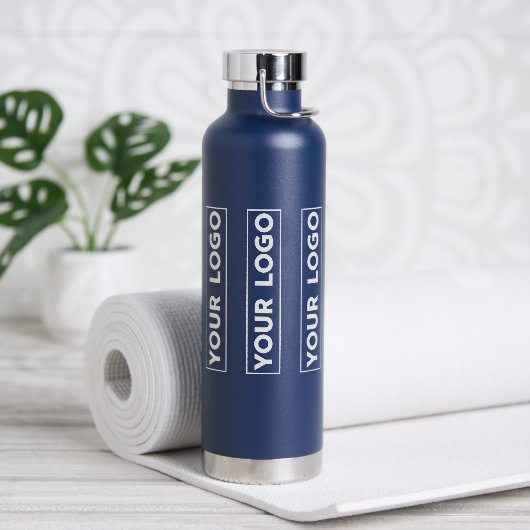 Luxe breites Logo-Muster Navyblau Trinkflasche (Yoga)