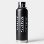 Luxe breites Logo-Muster Schwarz Trinkflasche (links)