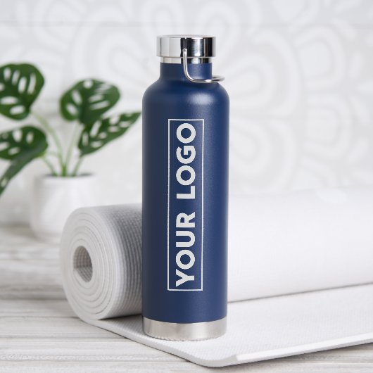 Luxe Breitlogo Navyblau Trinkflasche (Yoga)