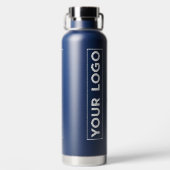 Luxe Breitlogo Navyblau Trinkflasche (Rückseite)