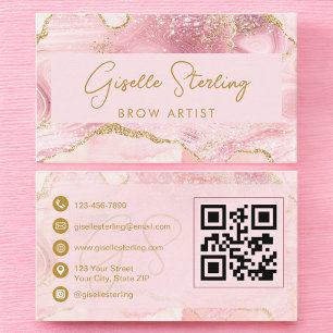 Luxe-Brow-Artist-Blush-Pink-Gold-Achat-QR-Code Visitenkarte