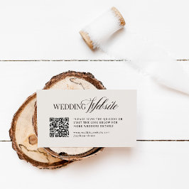 Luxe Brown and Ivory | Wedding Website QR Code Begleitkarte