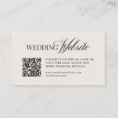 Luxe Brown and Ivory | Wedding Website QR Code Begleitkarte (Vorderseite)