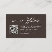 Luxe Brown | Hochzeitswebsite QR Code Begleitkarte (Vorderseite)