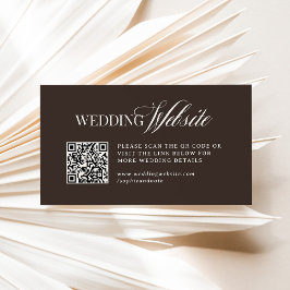 Luxe Brown | Hochzeitswebsite QR Code Begleitkarte