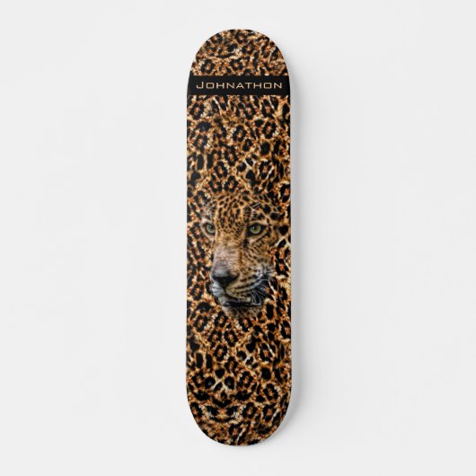 Luxe Brown-Leopard-Pelz-exotische wilde Skateboard (Vorne)