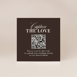 Luxe Brown | QR-Code Hochzeit - Erfasse die Liebe Begleitkarte