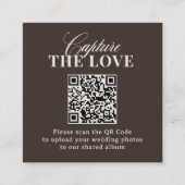 Luxe Brown | QR-Code Hochzeit - Erfasse die Liebe Begleitkarte (Vorderseite)