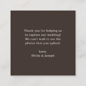 Luxe Brown | QR Code Wedding Capture the Love Begleitkarte (Rückseite)