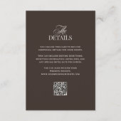 Luxe Brown | QR Code Wedding Guest Details Begleitkarte (Vorderseite)