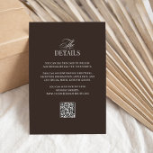 Luxe Brown | QR Code Wedding Guest Details Begleitkarte