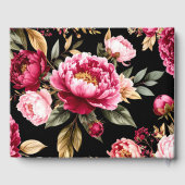 Luxe Burgundy and Blush Peony Floral Wedding Real Gästebuch (Rückseite)