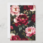 Luxe Burgundy and Blush Pink Peony Floral Wedding Einladung (Rückseite)