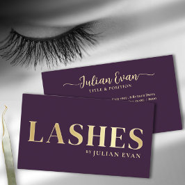 Luxe Burgundy Gold Lash Technician Business Card Visitenkarte