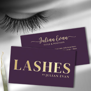 Luxe Burgundy Gold Lash Technician Business Card Visitenkarte