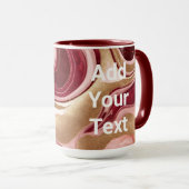 Luxe Burgundy Gold Wirbel Benutzerdefinierter Text Tasse (VorderseiteRechts)
